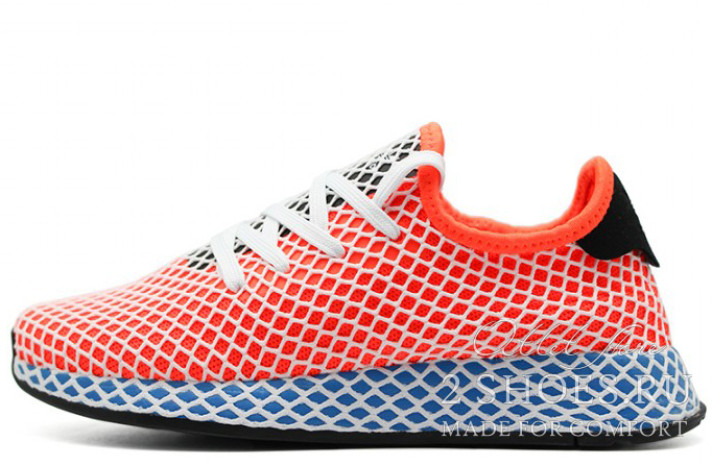 Кроссовки ADIDAS Deerupt Runner Solar Red Blue Bird CQ2624 оранжевые