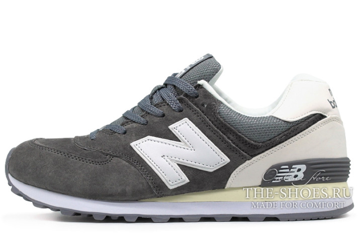 Кроссовки New Balance 574 Gray Dark White  серые