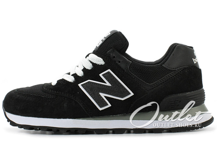 Кроссовки New Balance 574 Winter Black White  черные