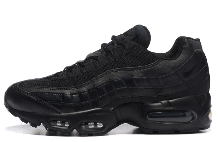 Кроссовки Nike Air Max 95 Black Full Leather Classic CI3705-001 черные, кожаные