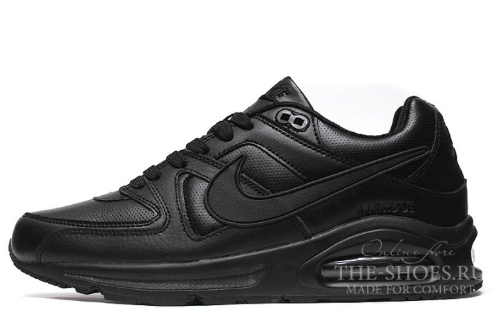 Кроссовки Nike Air Max Skyline Black Top  черные, кожаные