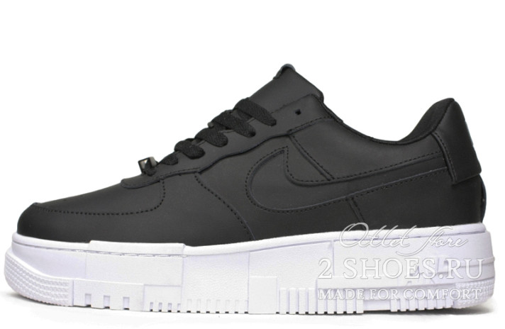 Кроссовки Nike Air Force 1 Pixel Black White CK6649-001 черные, кожаные