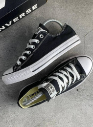 Кеды Converse All Star Low CHUCK TAYLOR Black White живое фото 2
